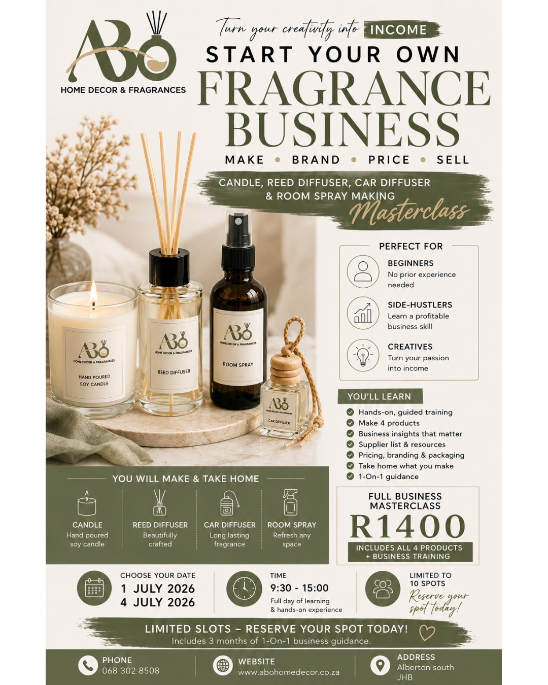 Masterclass - Candle and Diffuser Making ticket