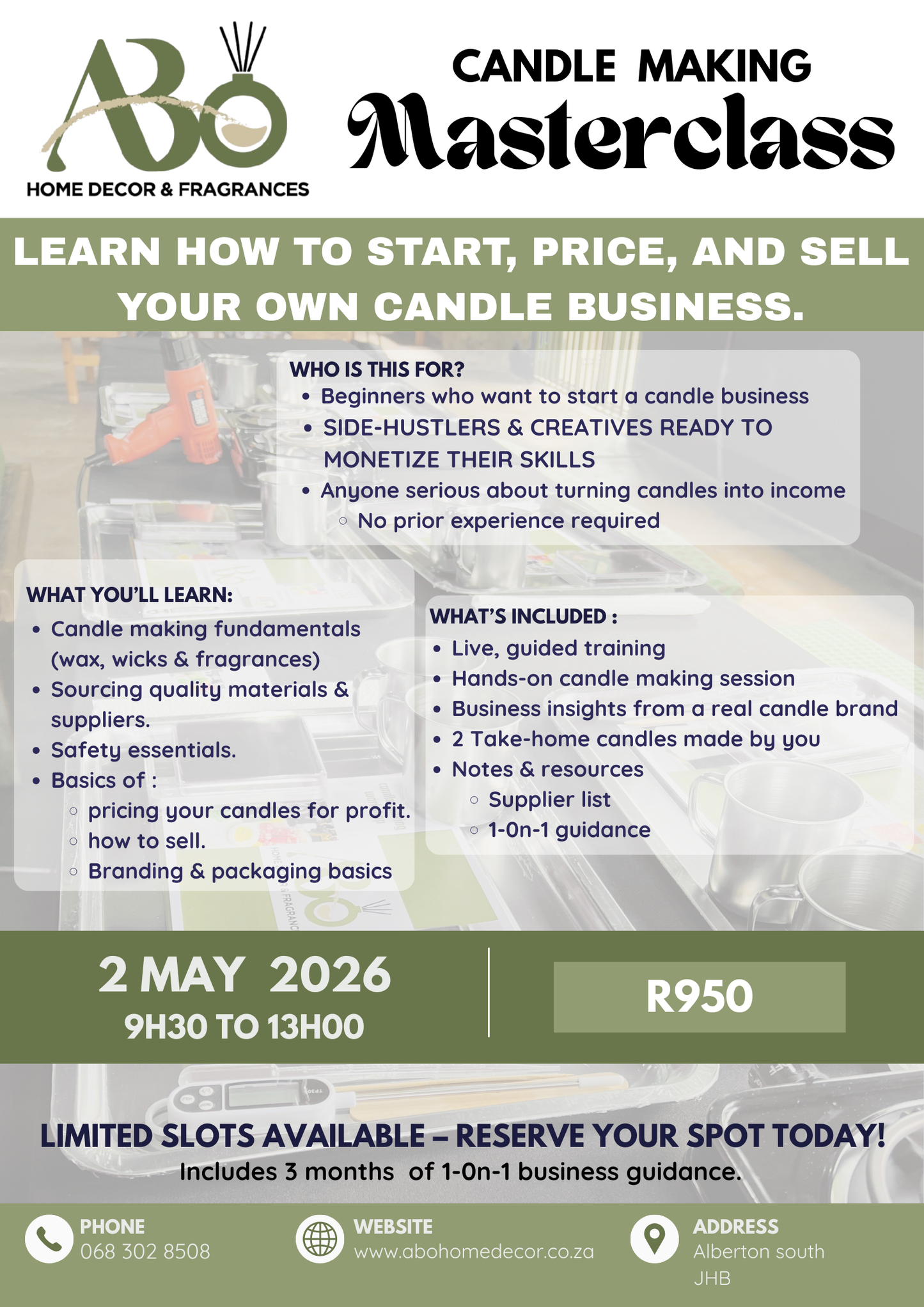 Candle Making masterclass